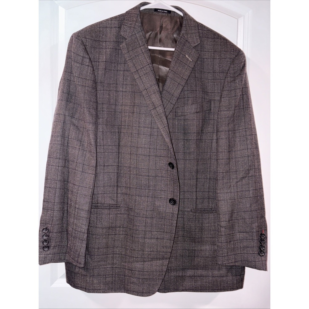 Pronto Uomo Men's 44S Executive Fit Wool Blend Brown/Black‎ Platinum Fast Ship!